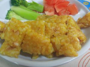 かぼちゃの煮物で♪かぼちゃご飯　手づかみ食べ用