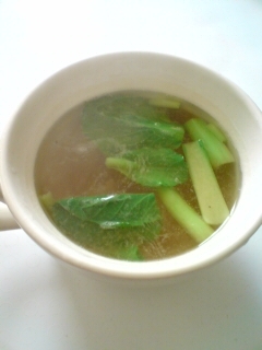 小松菜の生姜塩麹スープ