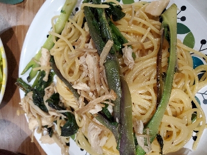 ベーコンほうれん草の和風パスタ
