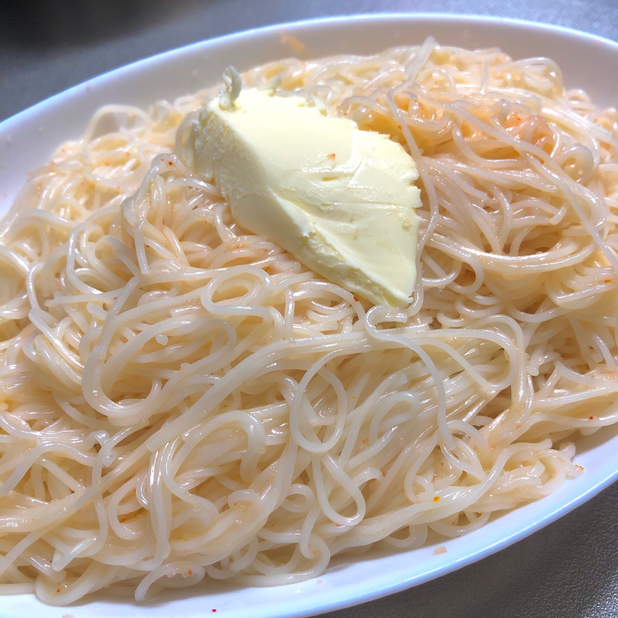 そうめん大量消費！たらこパスタ