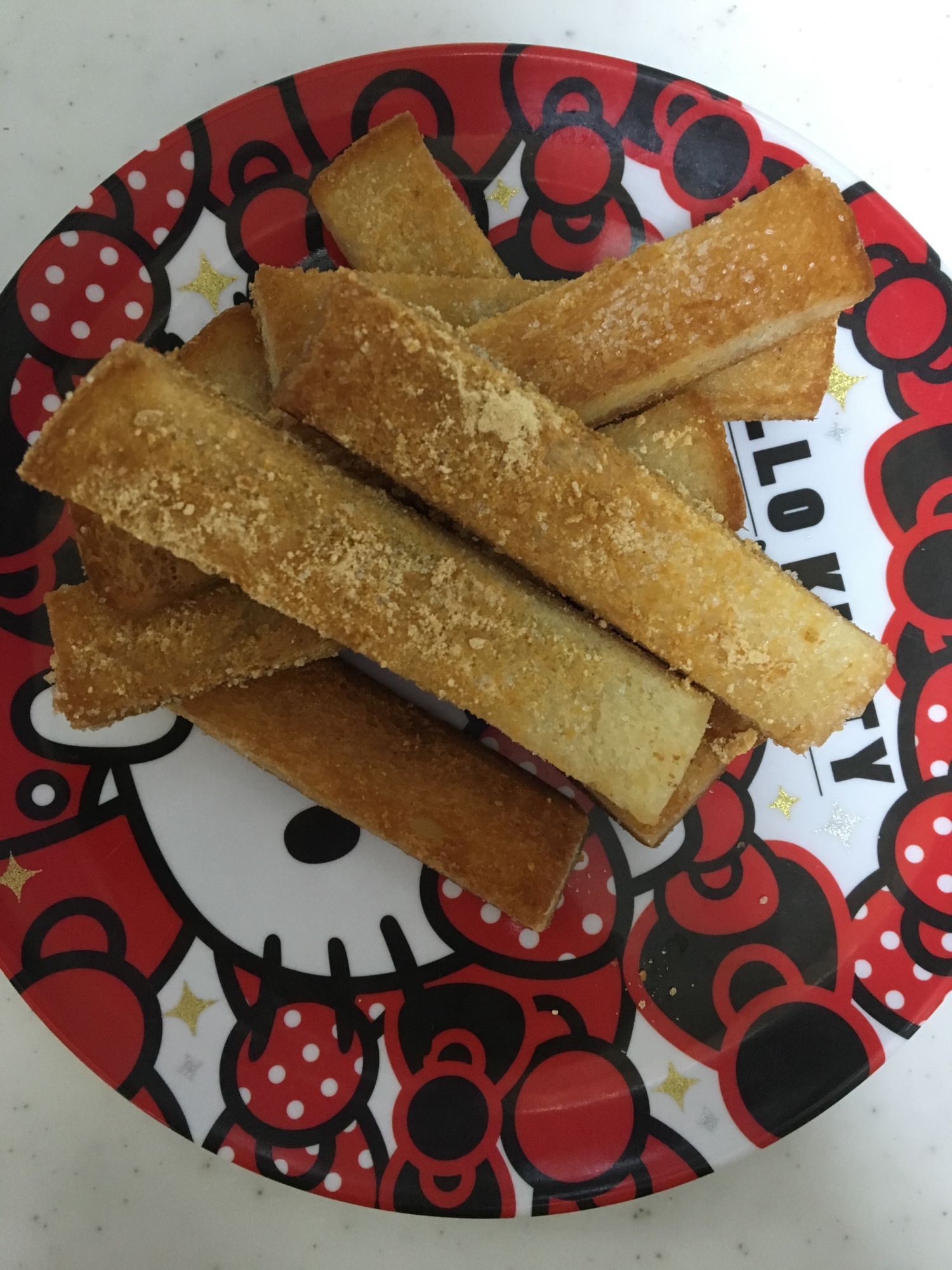 食パンの耳で☆きな粉スティック揚げパン(*^^*)