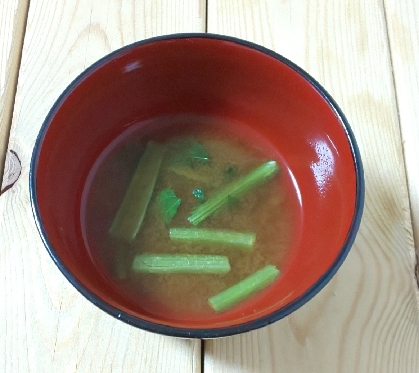 小松菜の液体みそ味噌汁