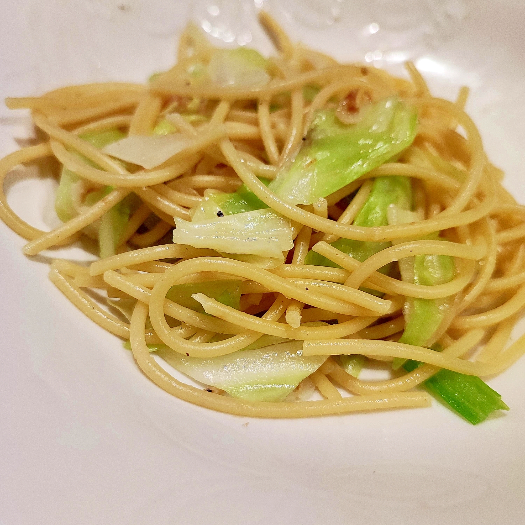 キャベツと桜エビのスパゲッティ