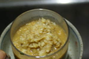 里芋の親芋で、生姜味噌