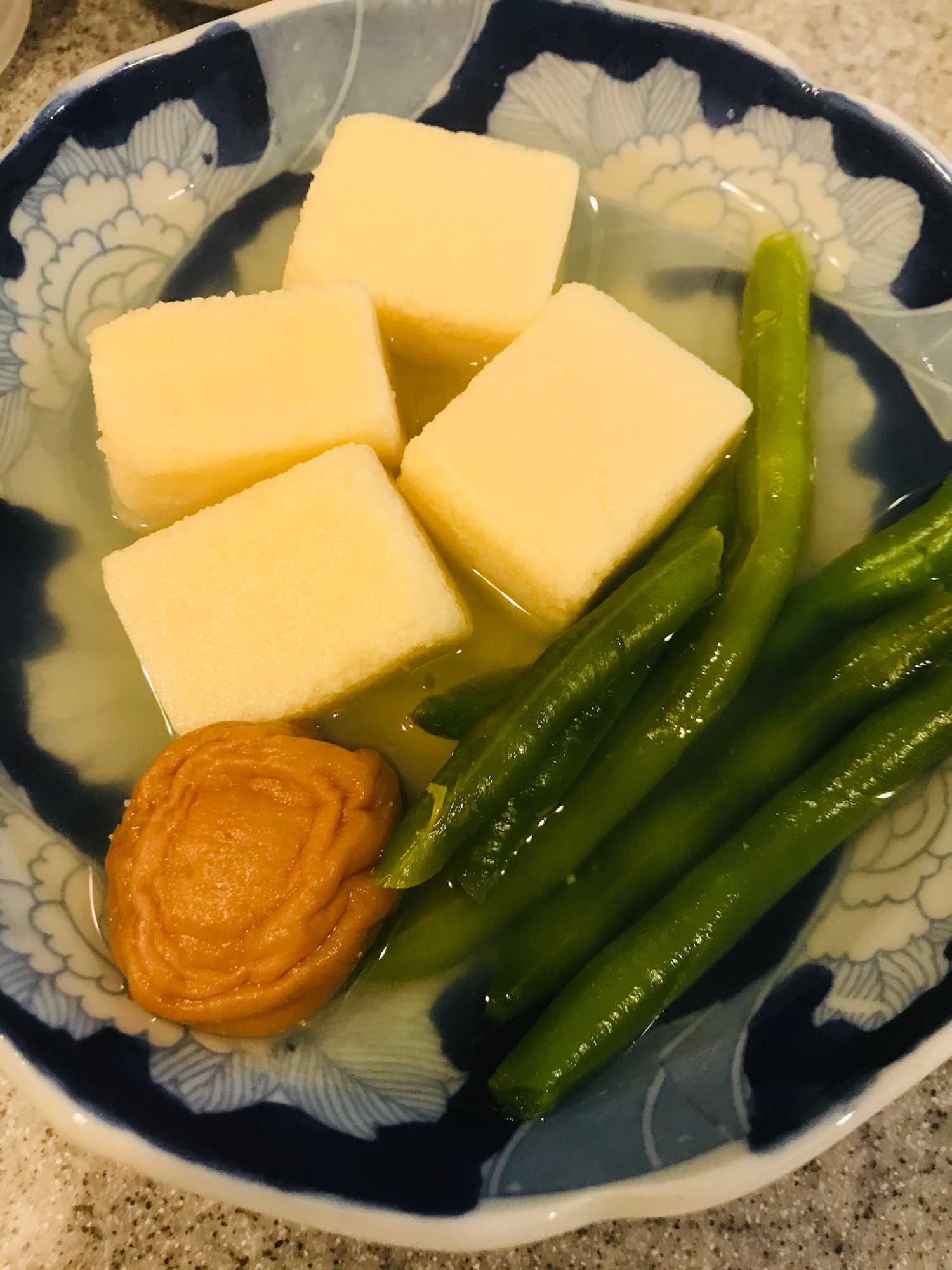 高野豆腐といんげんの白だし煮
