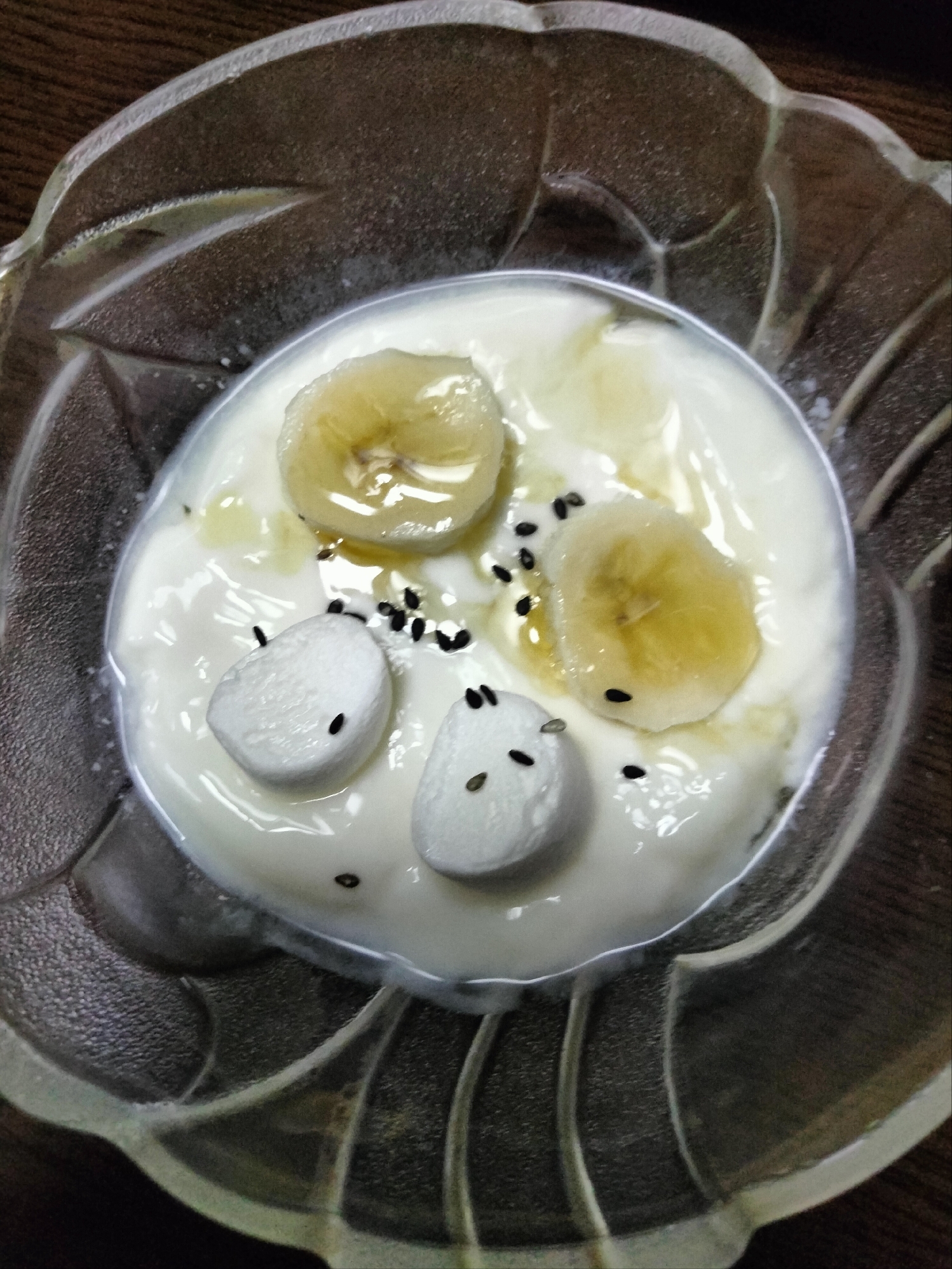 今日のヨーグルト♡バナナ&マシュマロ