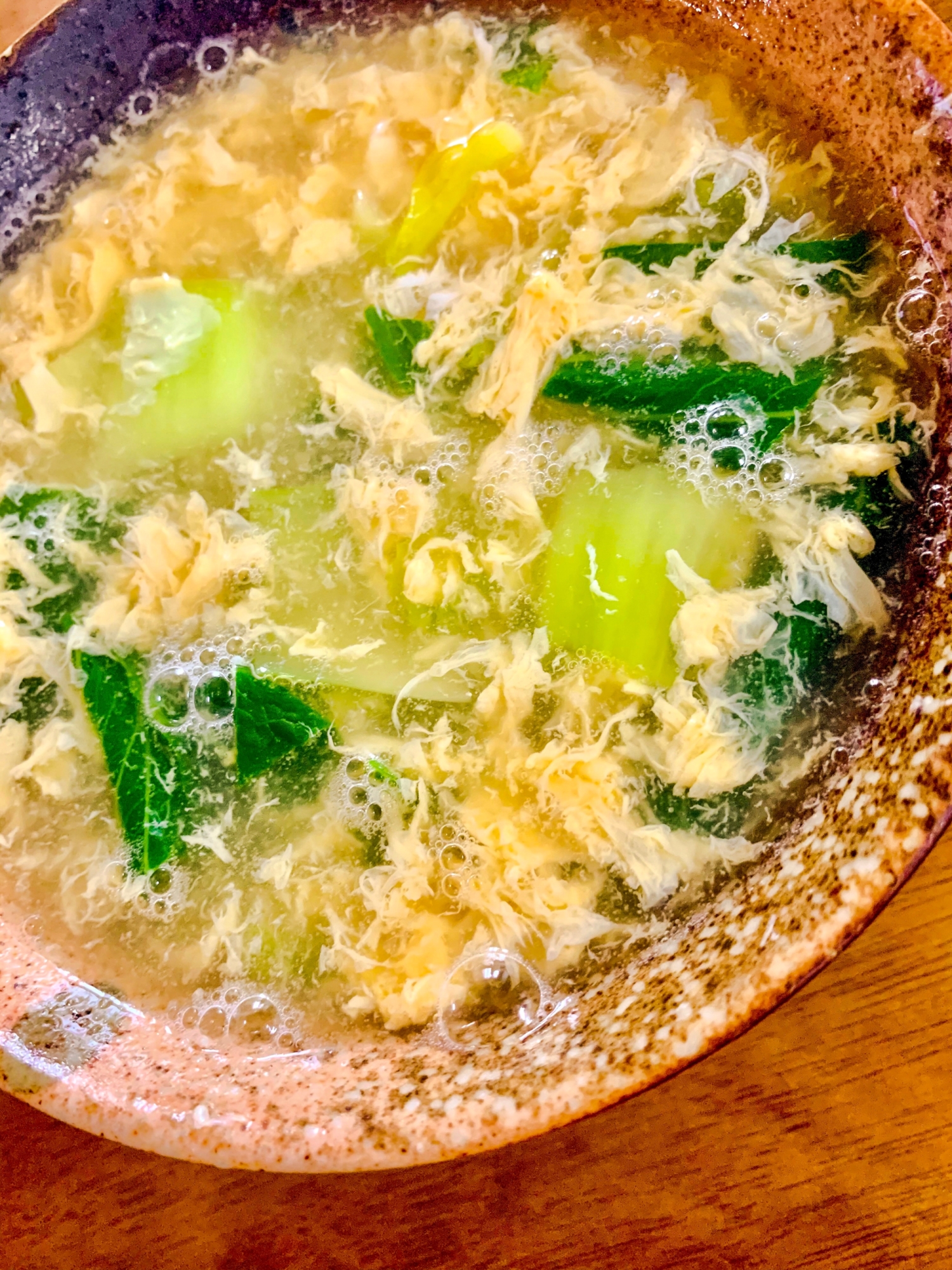 チンゲン菜のかき玉スープ