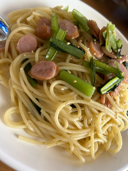パスタレシピ　小松菜のペペロンチーノ