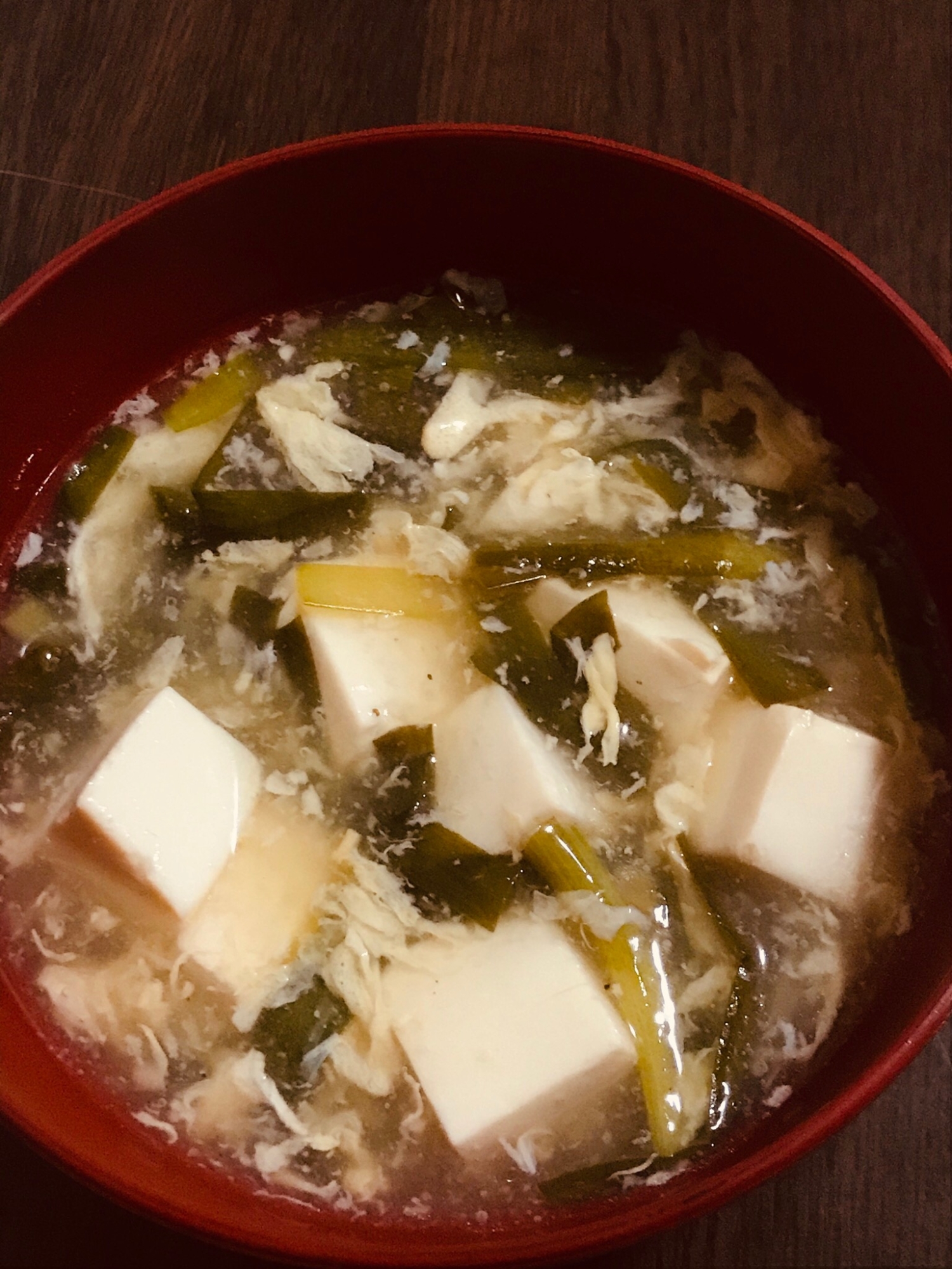 豆腐とニラのサンラータンスープ