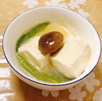 豆腐とチンゲンサイと椎茸のスープ