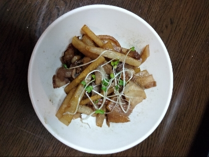 長芋と牛肉のバター醤油炒め