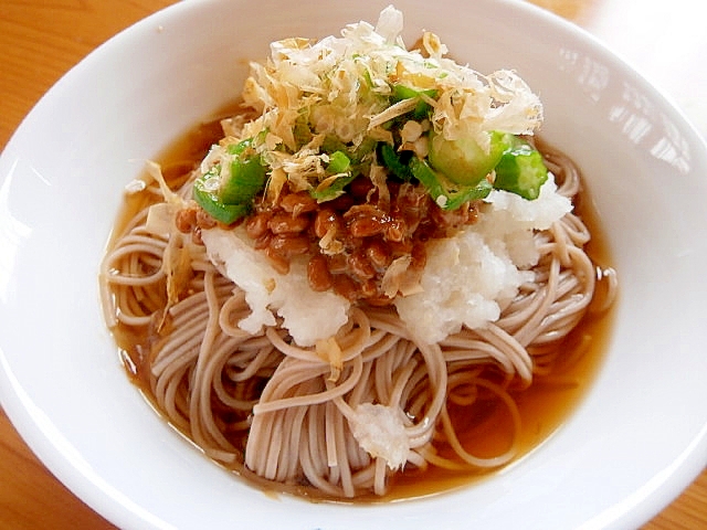 冷やし納豆おろし蕎麦