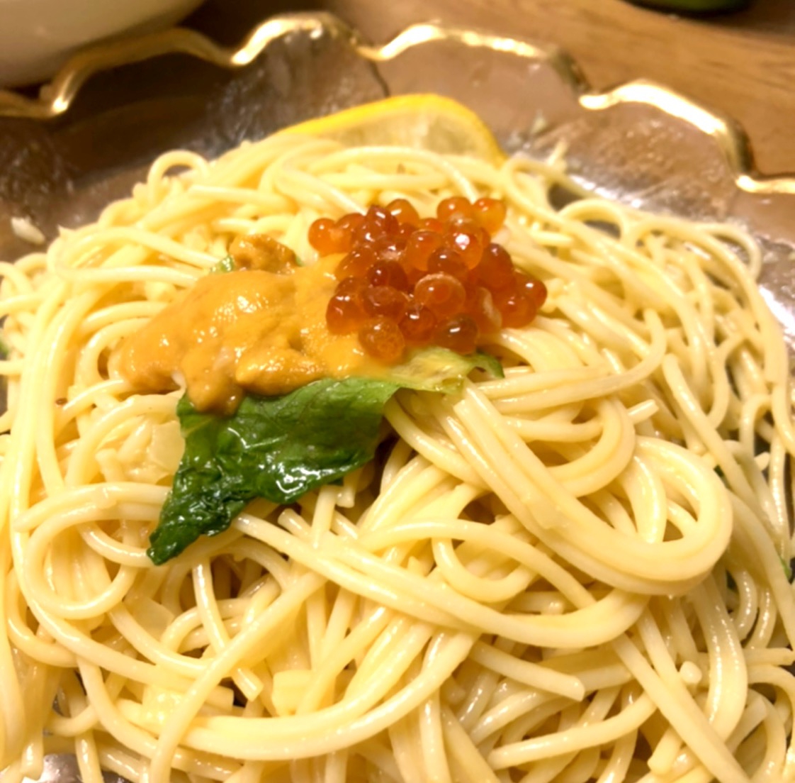 オイル仕立て♪うにいくらパスタ