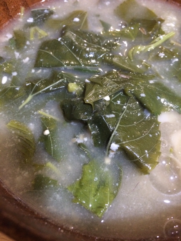 モロヘイヤ入りお味噌汁(❁・∀・❁)