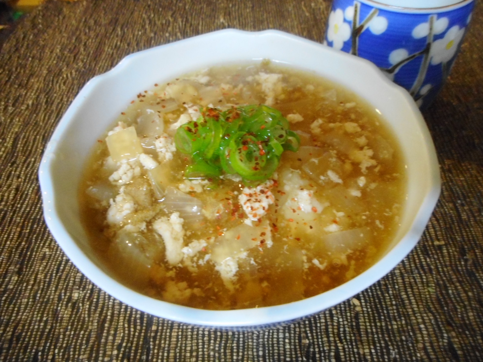 ひき肉と玉ねぎのあんかけご飯