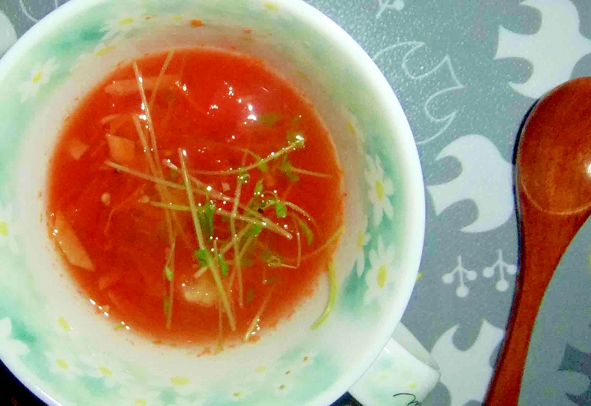 トマトと生姜でホットなスープ