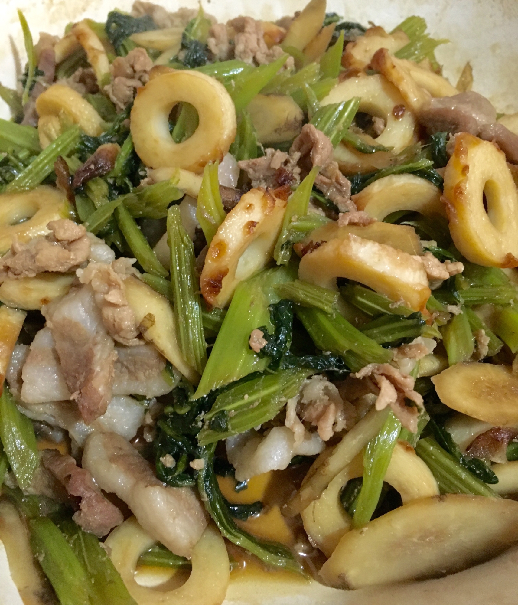 若ゴボウと豚肉の炒め物