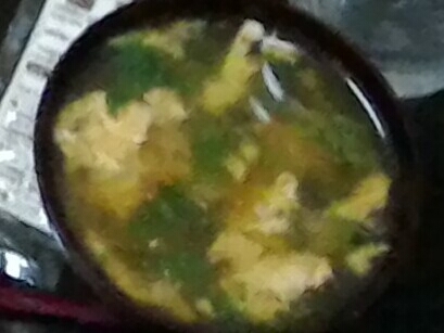 かぶの葉のかきたまスープ
