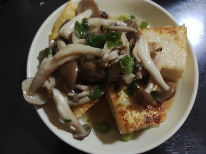 簡単♪ダイエット！豆腐ステーキのきのこあんかけ♪