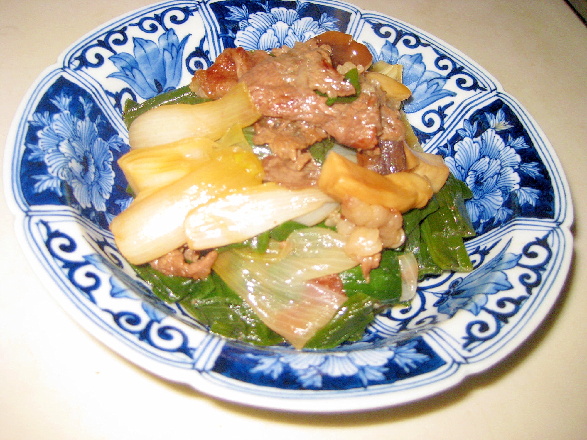 葉玉ねぎのすき焼き風煮
