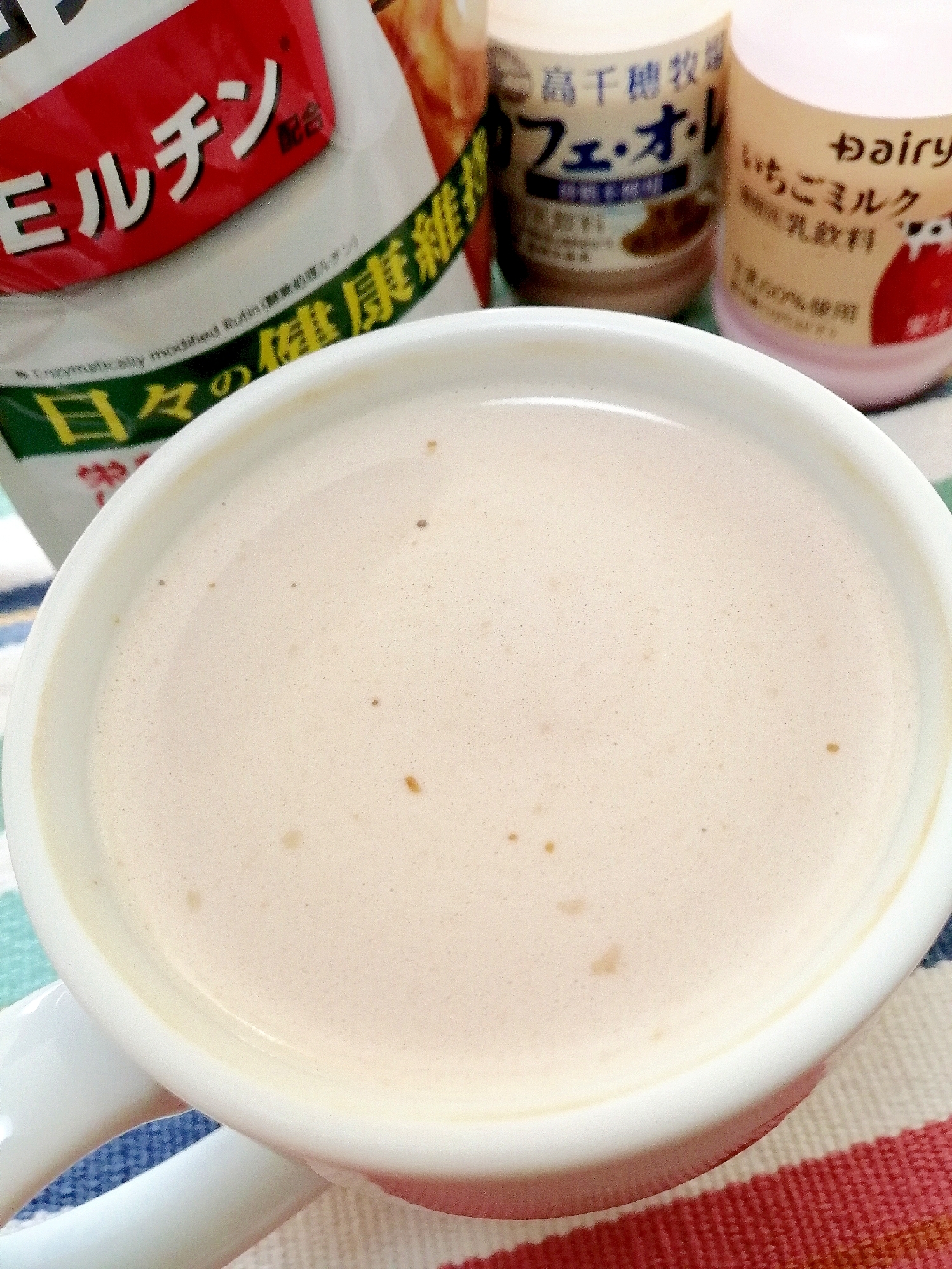 ホッと☆大豆プロテインいちごミルクカフェラオレ♪
