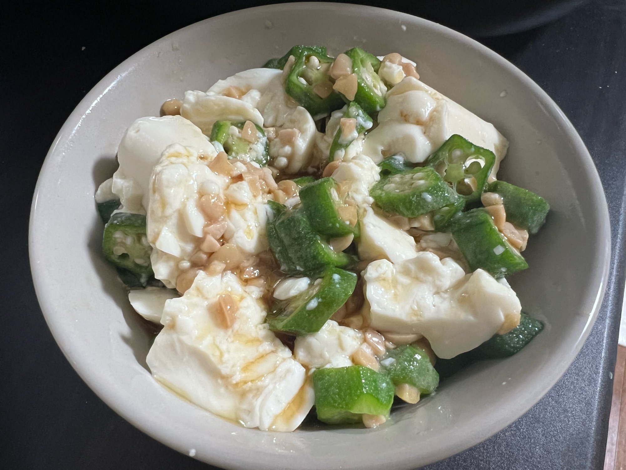 簡単副菜♡納豆オクラ豆腐♡