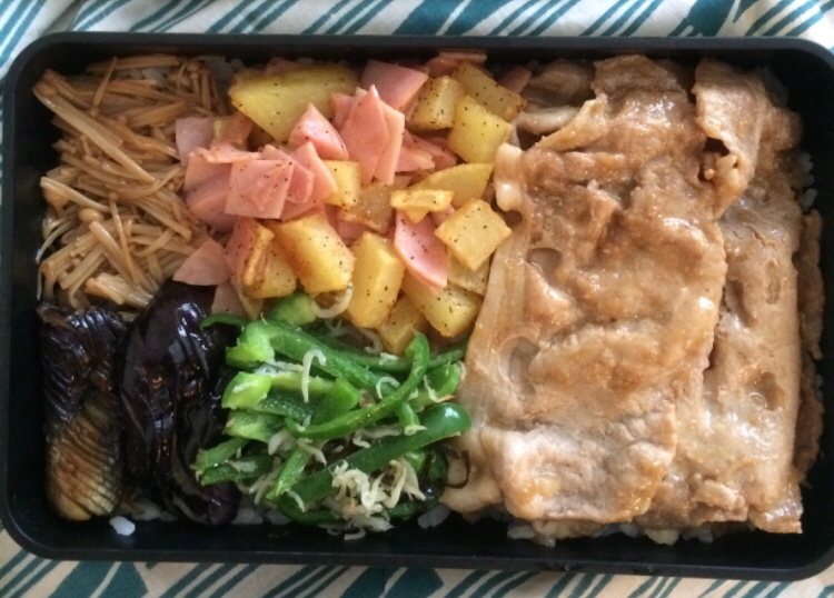 ご飯は下に！おかずたっぷり弁当（大人用）