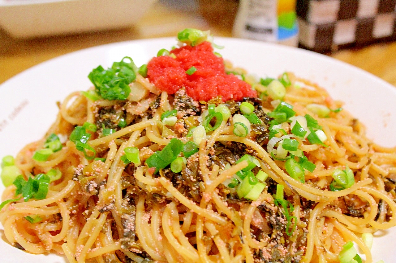 高菜と明太子で博多風パスタ！