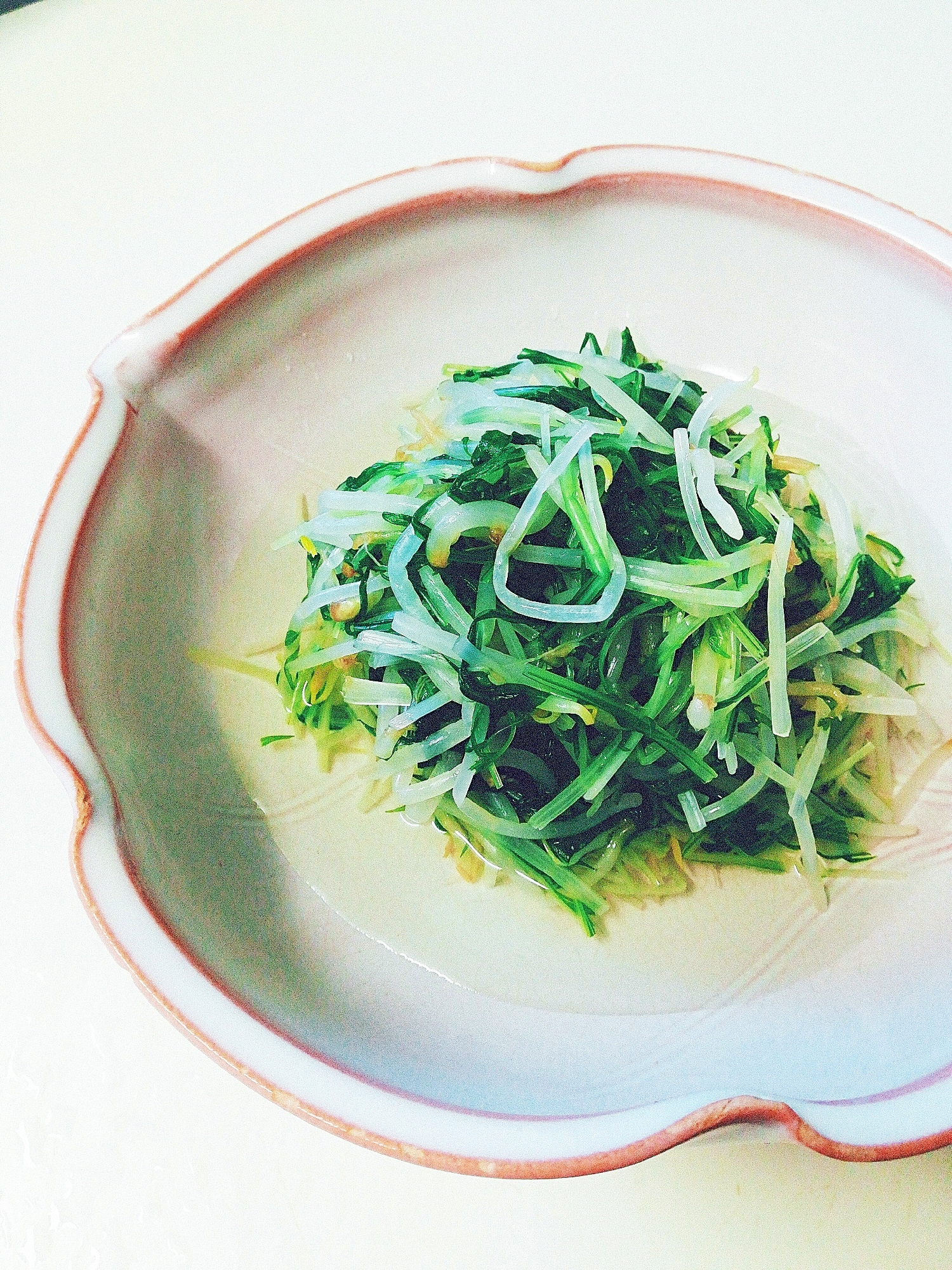 水菜もやしの白だしだしあえ