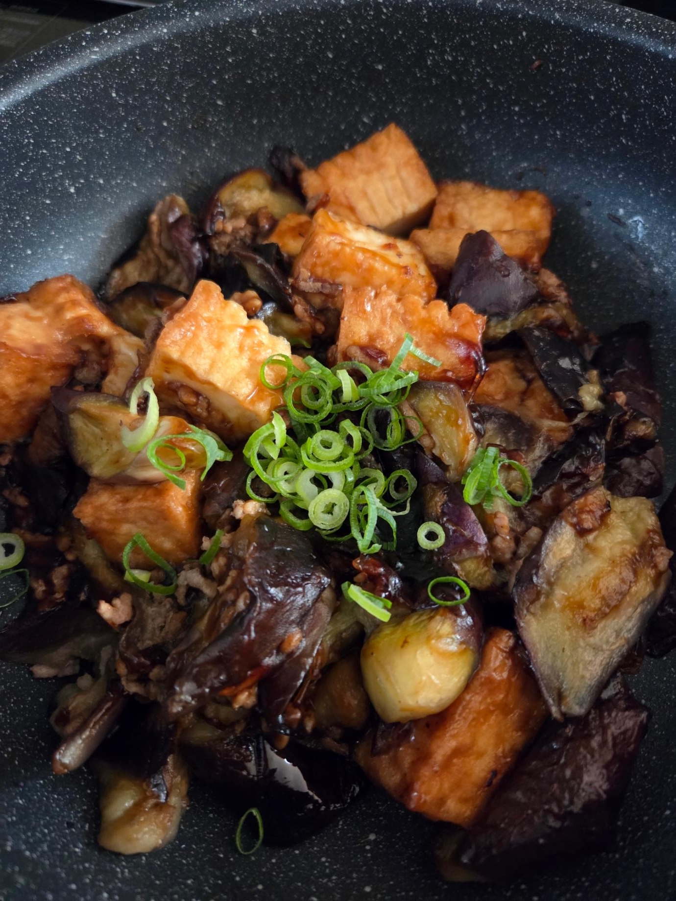 茄子と厚揚げのネギだれ炒め