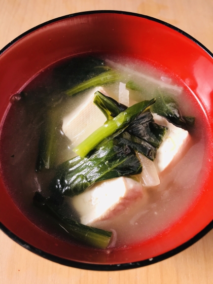 小松菜豆腐の味噌汁