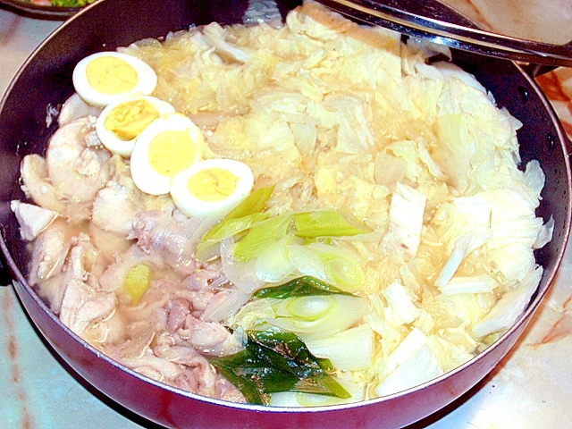 2種の鶏肉で!白菜たっぷりのウマウマ塩鶏鍋♪