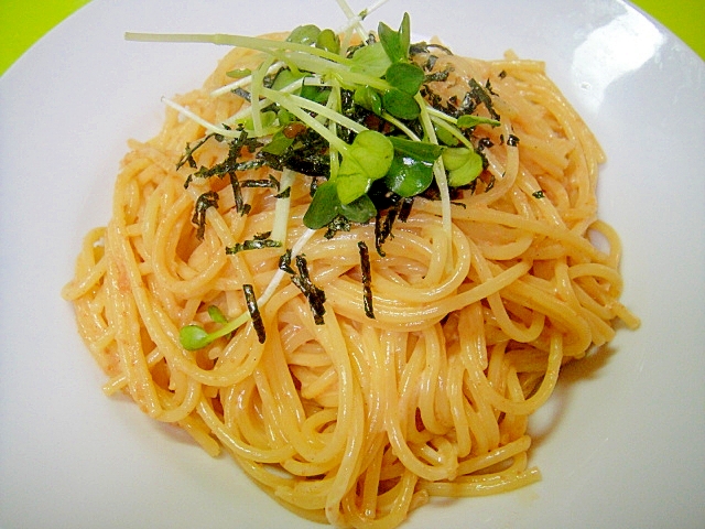 パスタソースの素で♡明太クリームパスタ