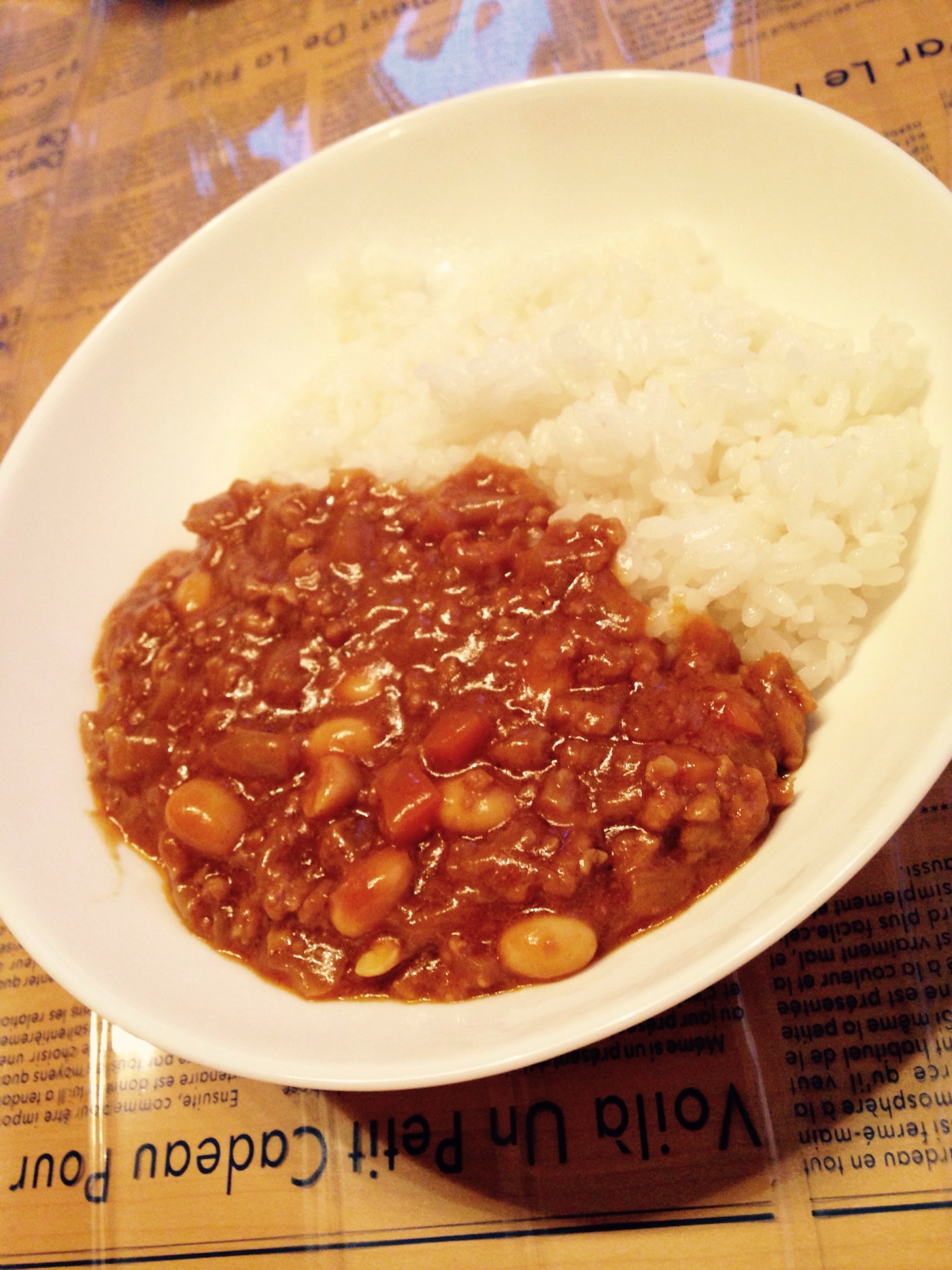 ひき肉と大豆のカレー