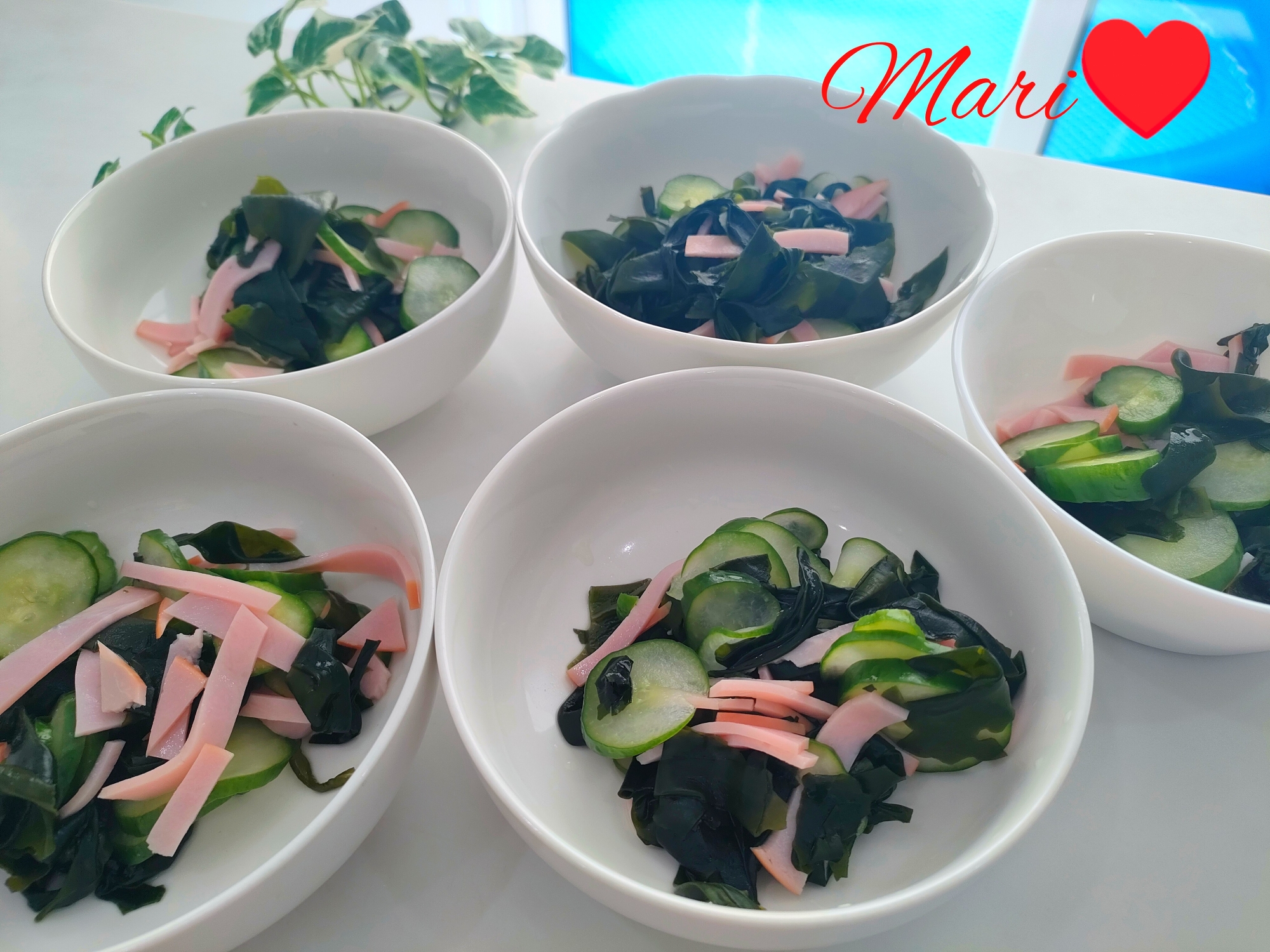 火を使わず簡単！ハムきゅうりわかめの酢の物