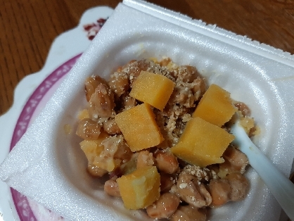楽れぴを始めてから食べられるようになった納豆は今ではほぼ毎日食べてます‼️薩摩芋の甘味と調味料で匂いもなくてスイーツみたい❤️とっても美味しかったです(^^)v