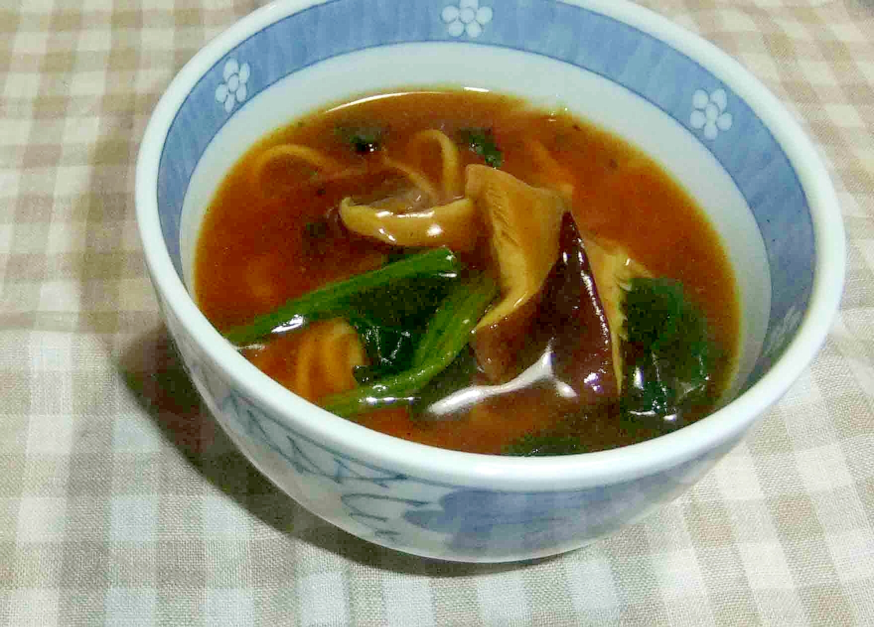 ほうれん草と椎茸のカレーうどん