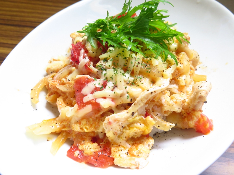 トマトチーズのイタリアン親子丼