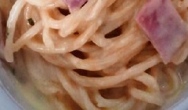 ベーコンのチーズマヨパスタ