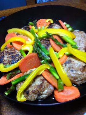 野菜たっぷりグリルハンバーグ☆卵不使用