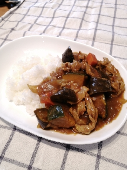 茄子とカボチャのカレー