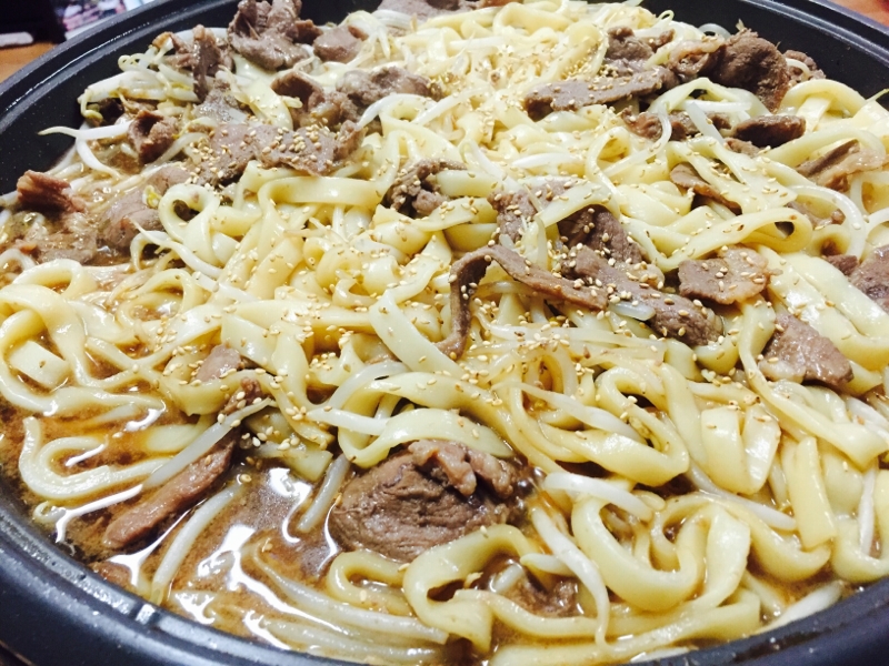 ホットプレートで！ジンギスカンうどん