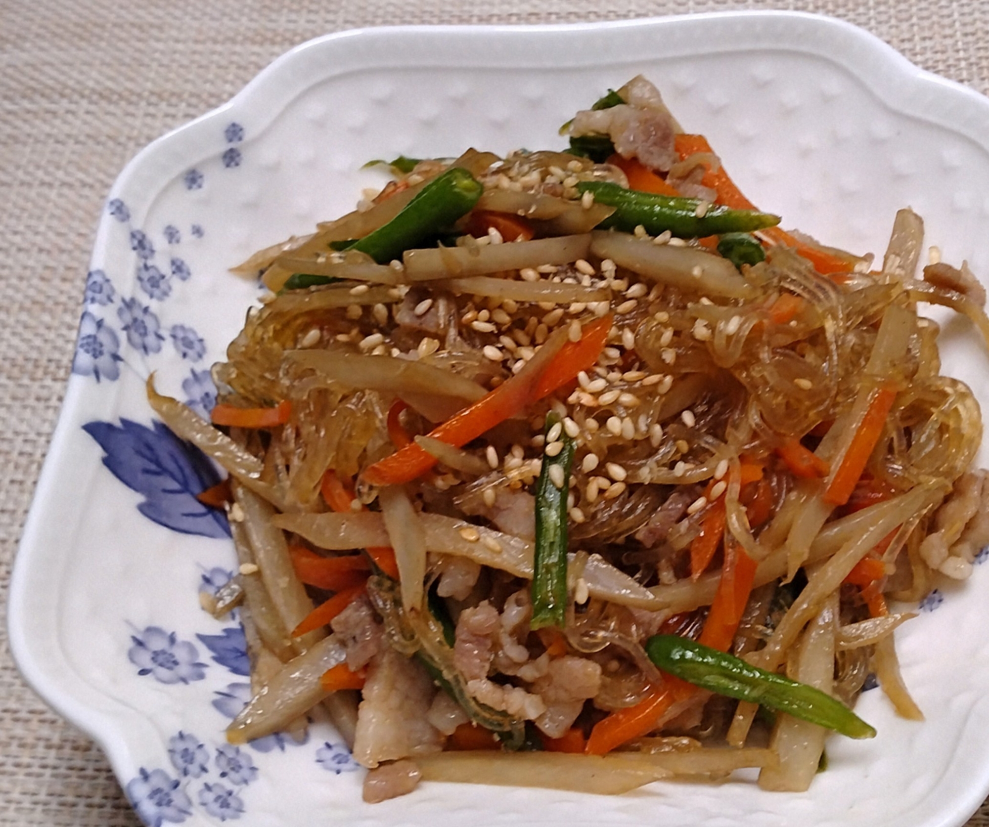 余り物食材と春雨のチャプテ