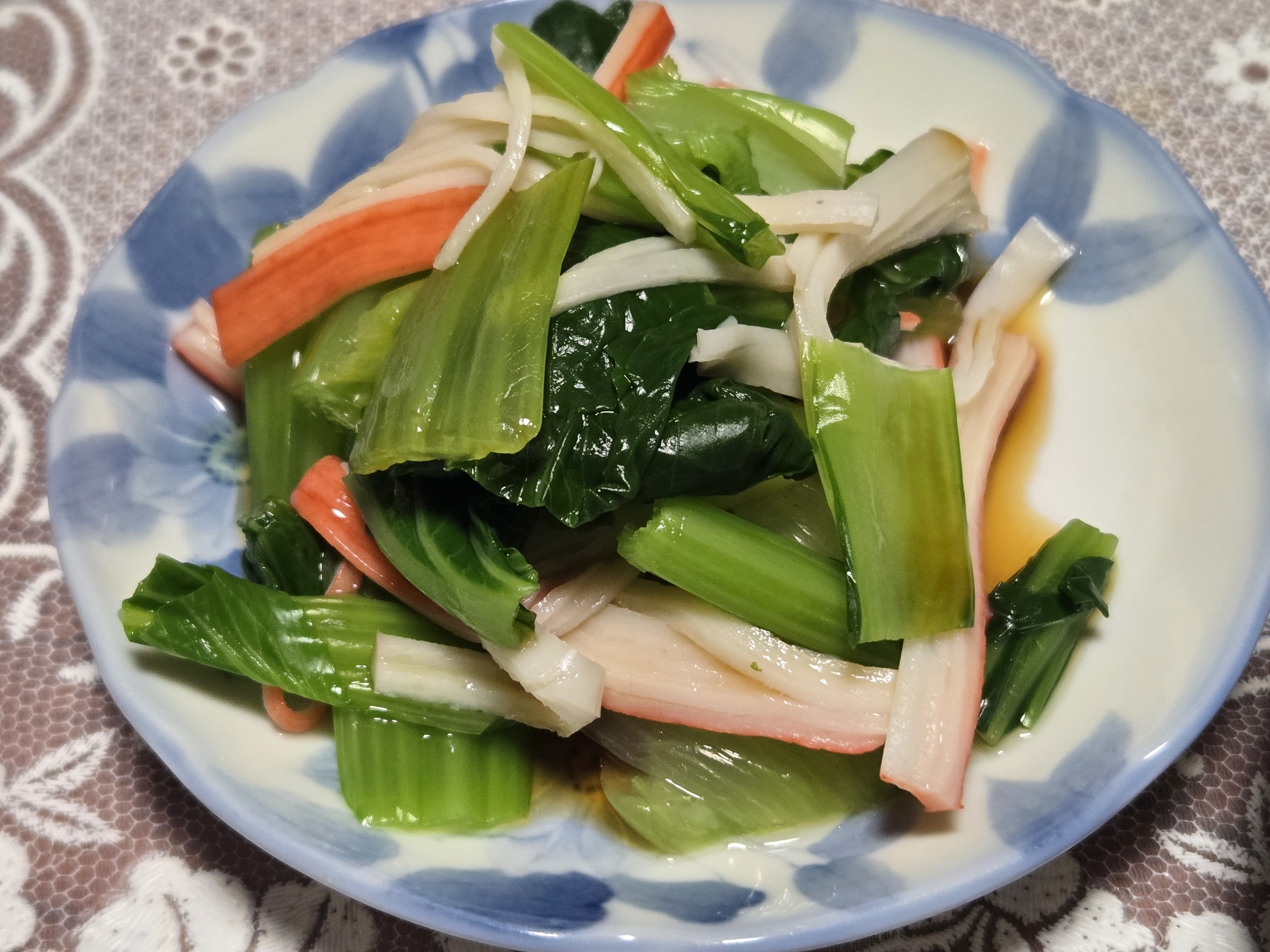 チンゲン菜とカニカマのポン酢おひたし