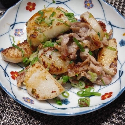 長芋と豚肉の炒め物