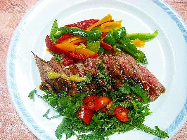 健康法師の 味醂deローストビーフわさびを添えて