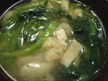 ほうれん草、薄あげの味噌汁