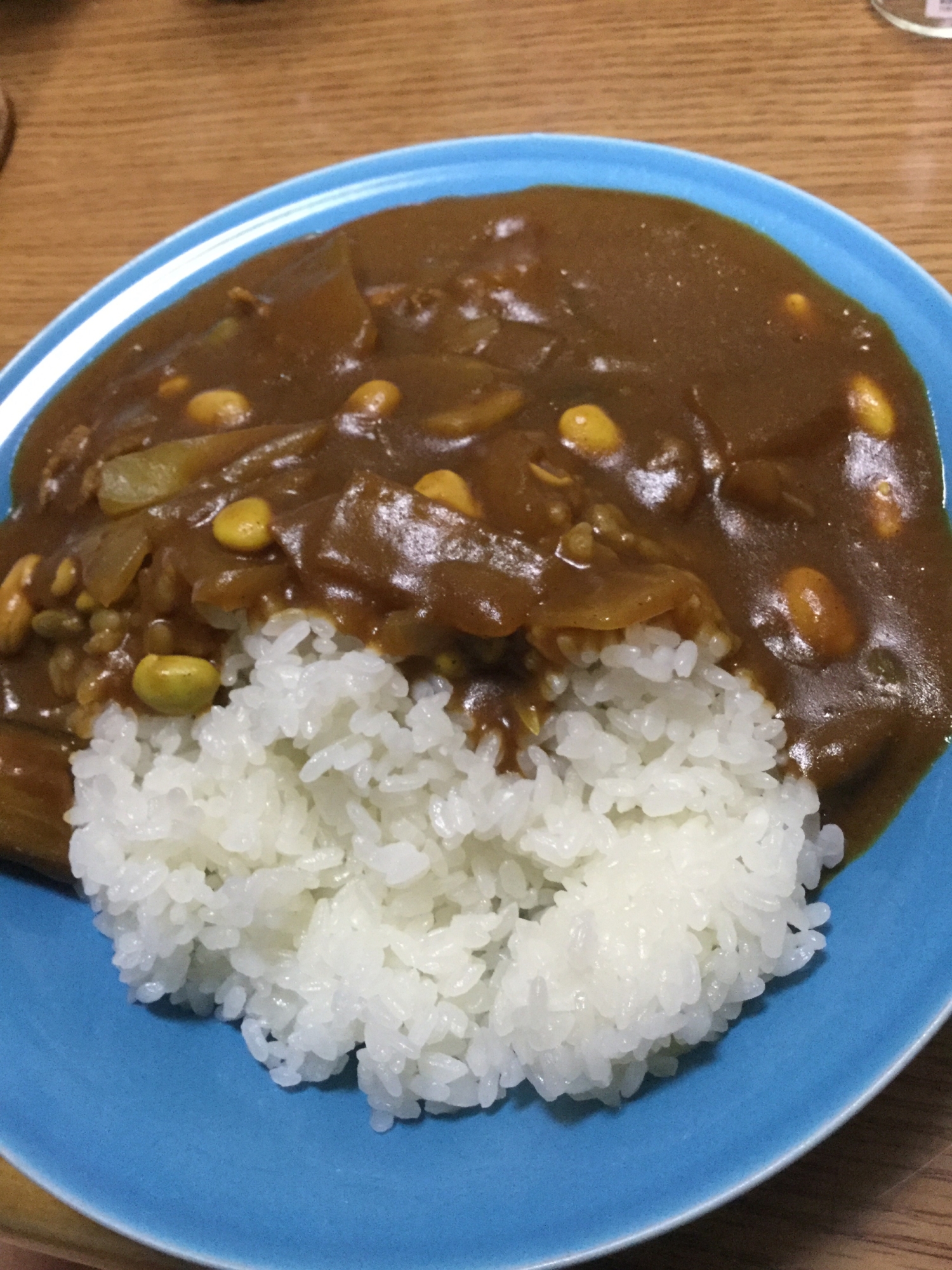 ナスと牛肉の豆カレー