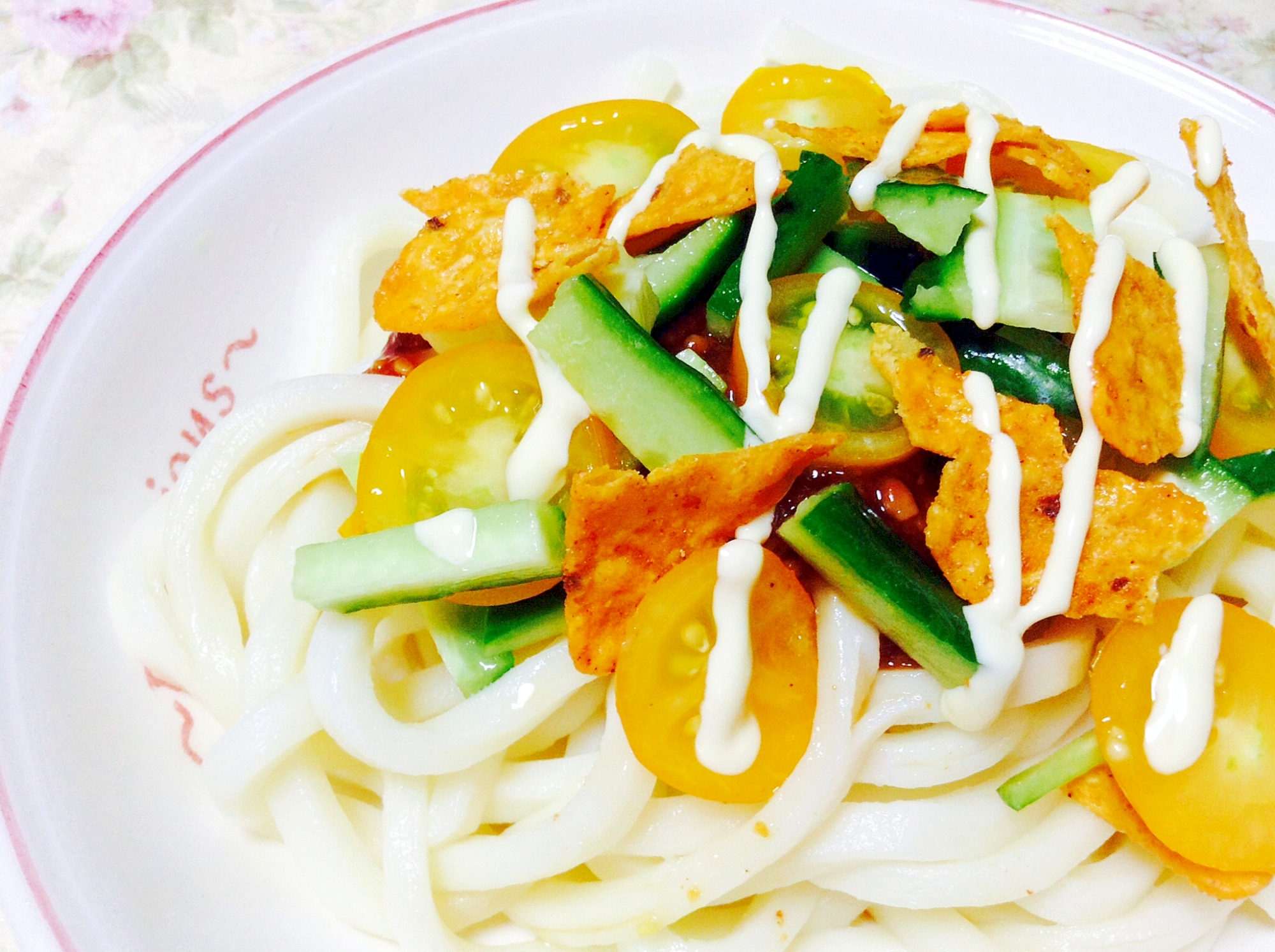 スタミナアップ♪ドリトスと野菜のうどん♥︎