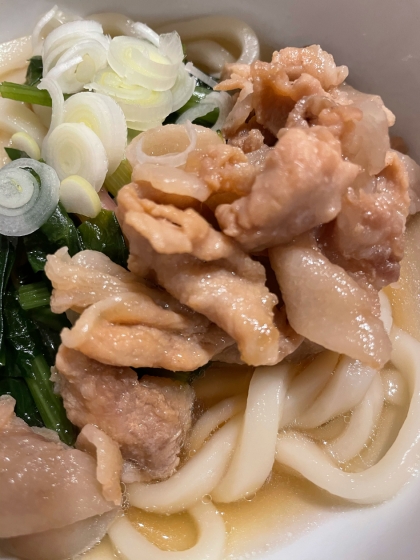 ひとりごはん。豚しゃぶとほうれん草のうどん